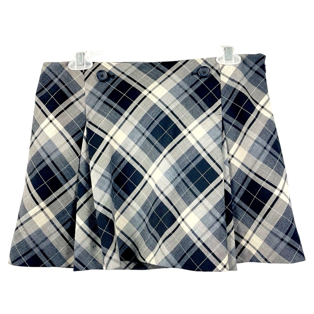 Y2K Express Plaid Skirt Gray 4 Prep Academia Schoolgirl Grunge Mini - Picture 1 of 16